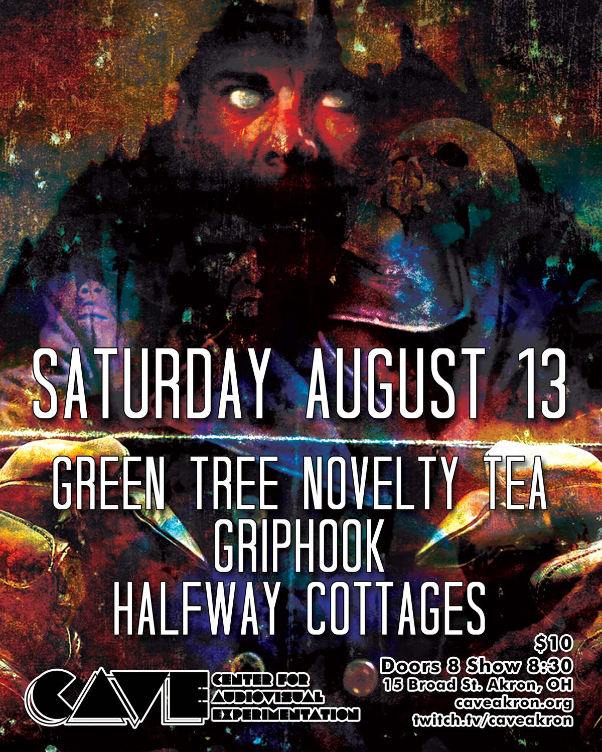 cave august 13 show flyer